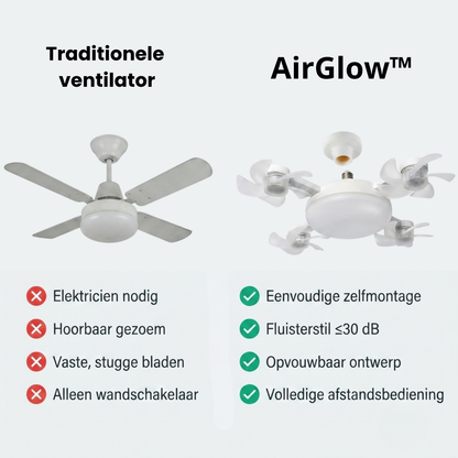 AirGlow™ – Plafondventilator met LED-verlichting & afstandsbediening