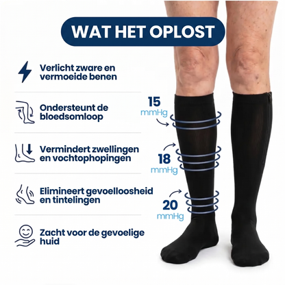 ZipEase™ Compressiekousen met Rits