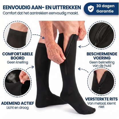 ZipEase™ Compressiekousen met Rits