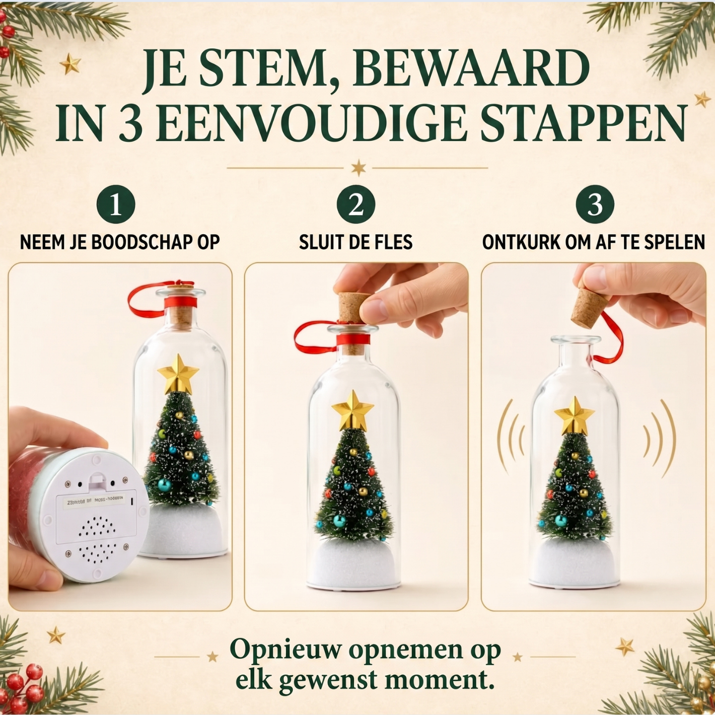 Delvra™ Kerstboom met Ingesproken Boodschap