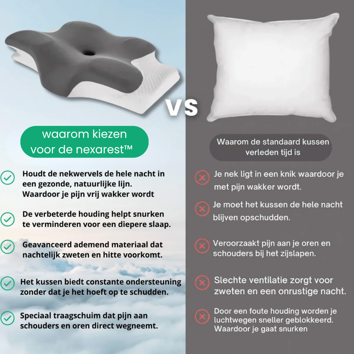 NexaRest™ Ergonomisch Nekkussen