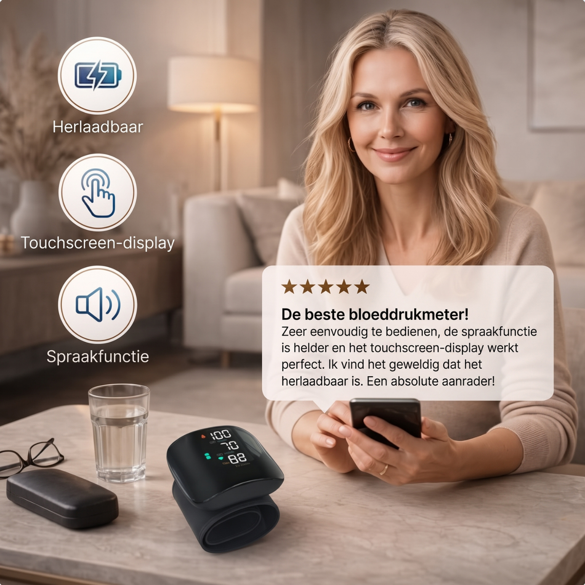 PulseCare™ Bloeddrukmeter voor de Pols